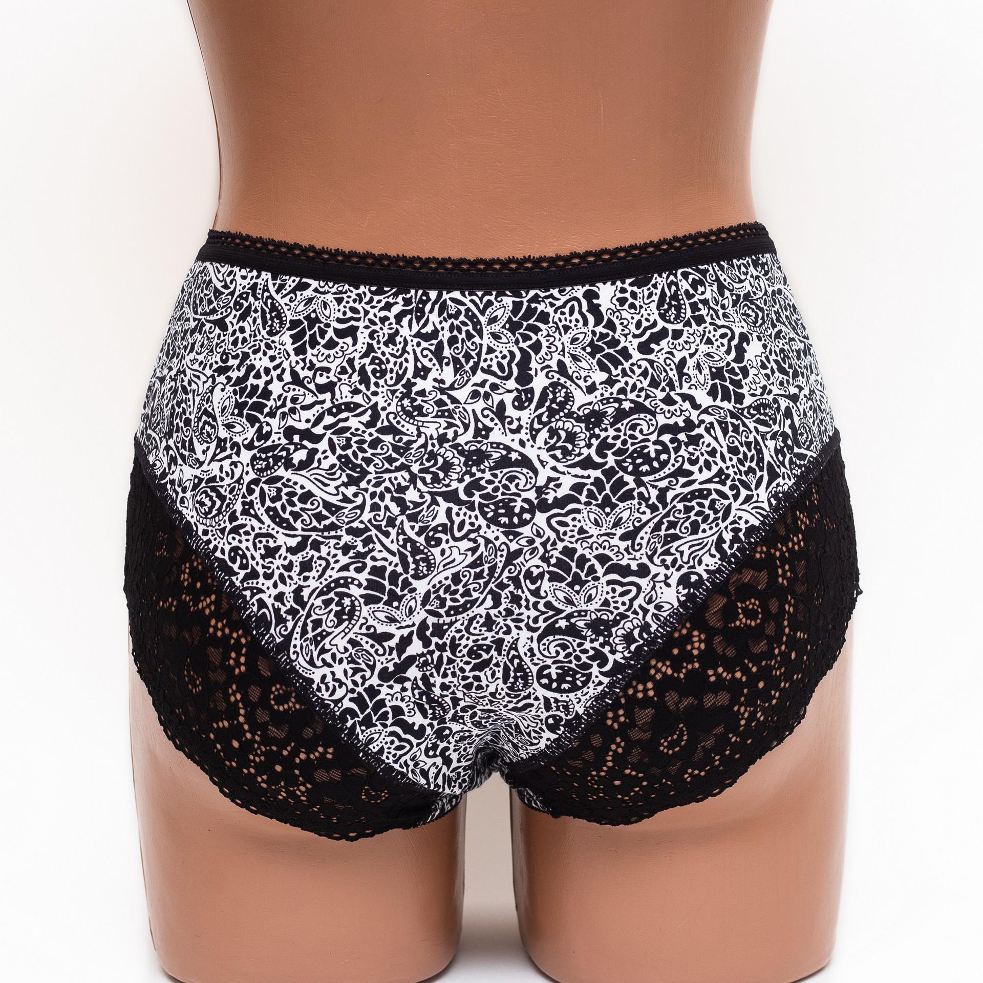 Трусики макси Lanny mode 2XL Черный/Белый (55848) - фото 2 Трусики макси Lanny mode 2XL Черный/Белый (55848) - фото 2