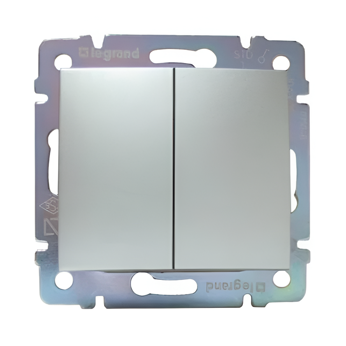 Выключатель двухклавишный Legrand Valena Classic 10АХ 250В Алюминий