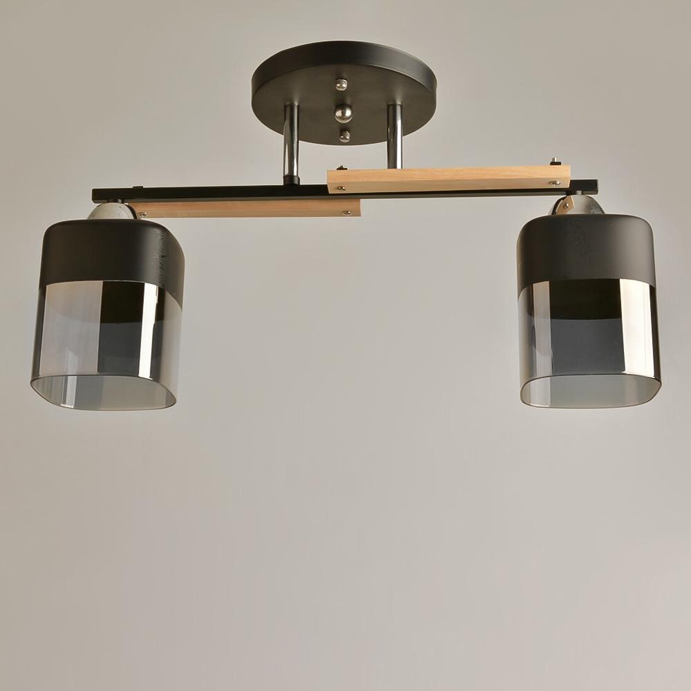 Люстра потолочная Light House SRS-19058/2А Черный/Хром/Дерево 