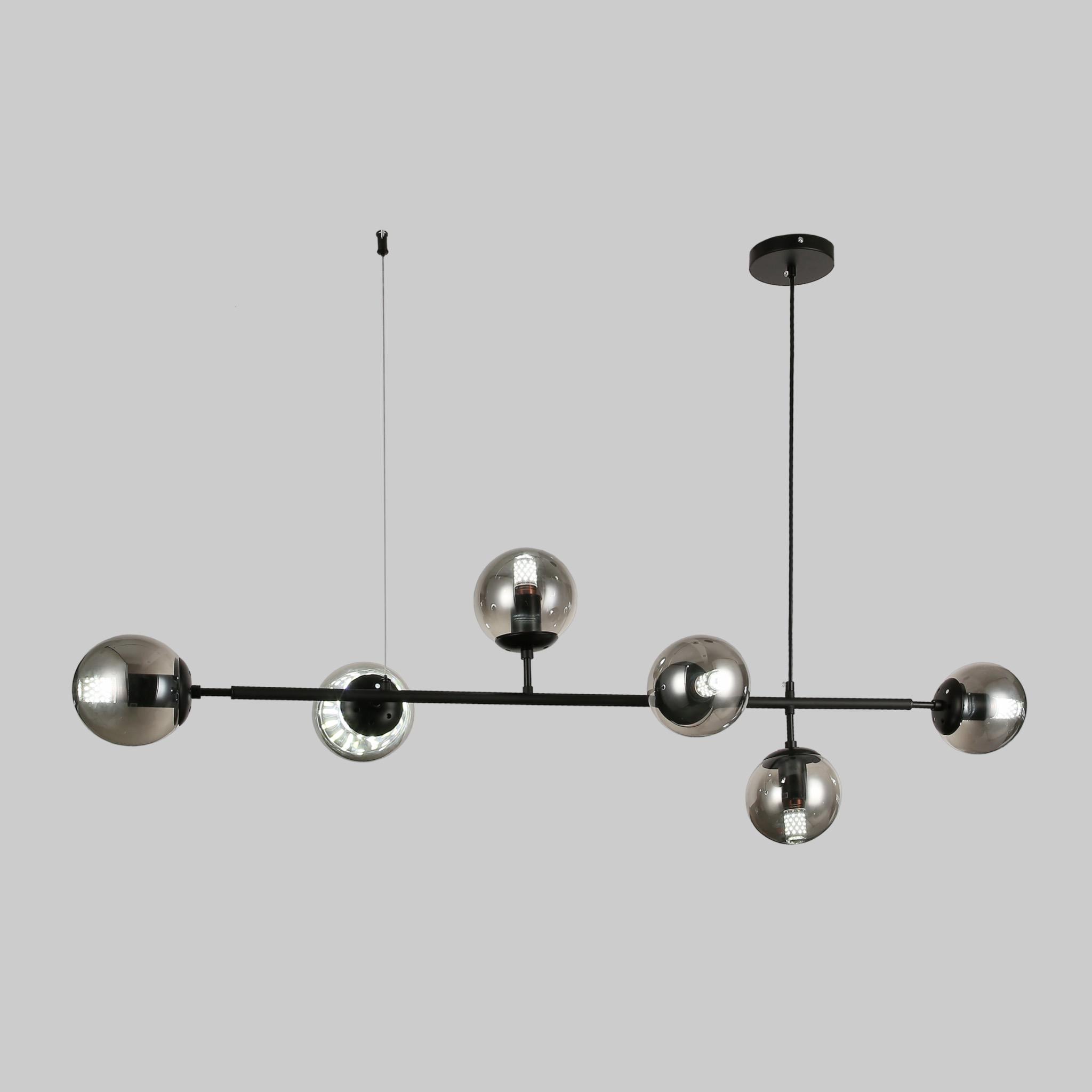 Люстра Atoms на 6 лампочек Черный