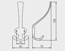Гачок для одягу настінний GTV CORUNA металевий 158х76х66 мм Античне срібло (24787202) - фото 2