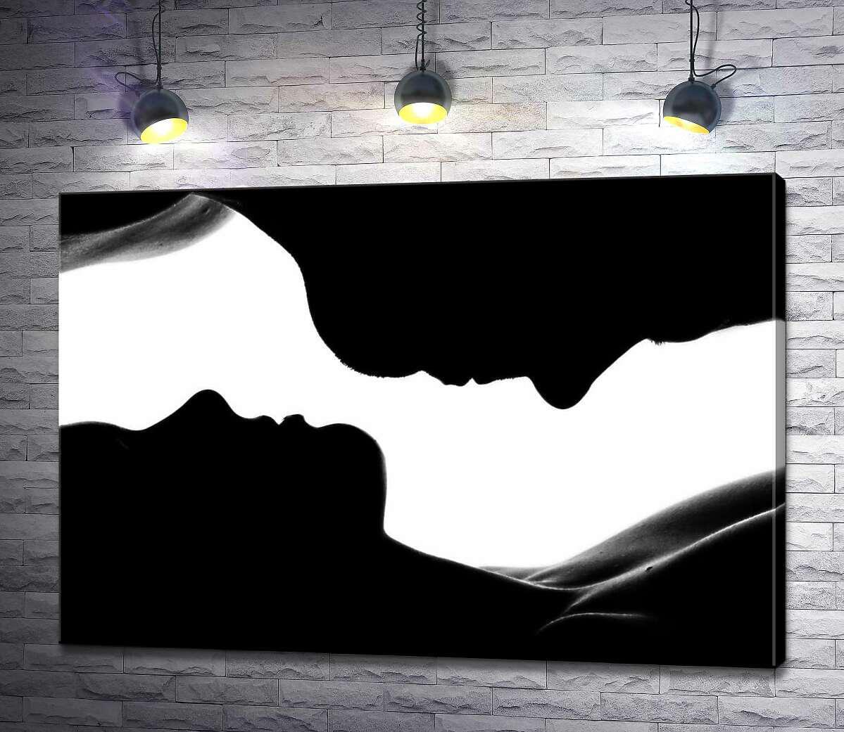 Картина ArtPoster Черно-белое изящество профилей влюбленных 130x91 см Модуль №1 (002991)