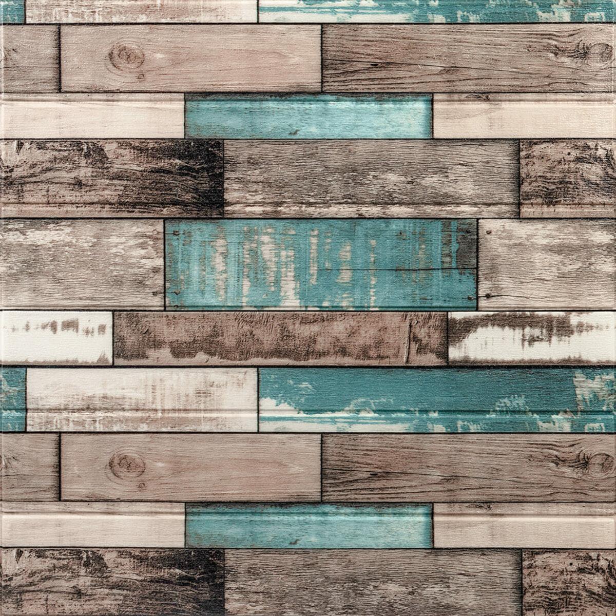 3D-панель декоративная самоклейка 088 700х700х6 мм Синее дерево (SW-00000275)