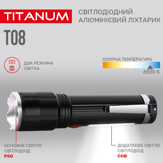 Ліхтарик портативний TITANUM TLF-T08 LED 700Lm 6500К - фото 7