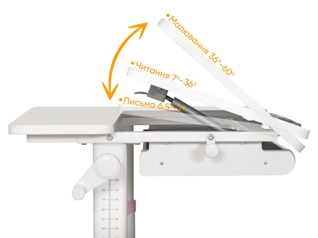 Парта шкільна ергономічна трансформер Ergokids TH-310 W/PN Lite Рожевий - фото 6