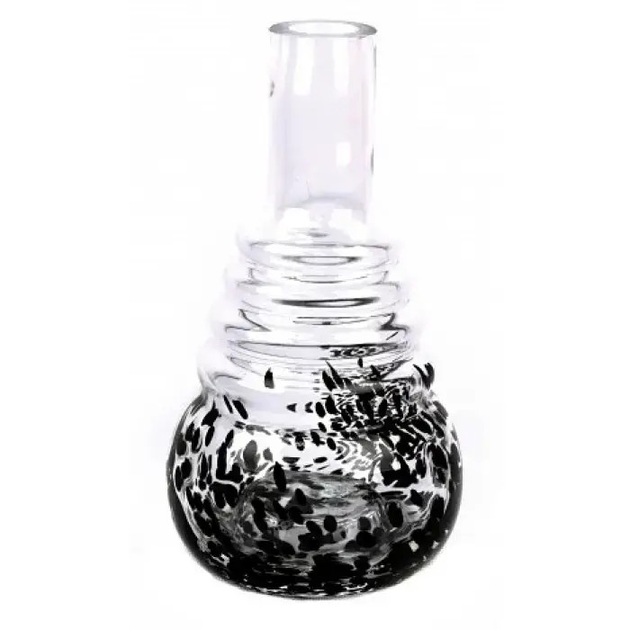 Колба для кальяна Amy 630 под поклейку/рифленое стекло с разводами резьбовая 2 л Черный