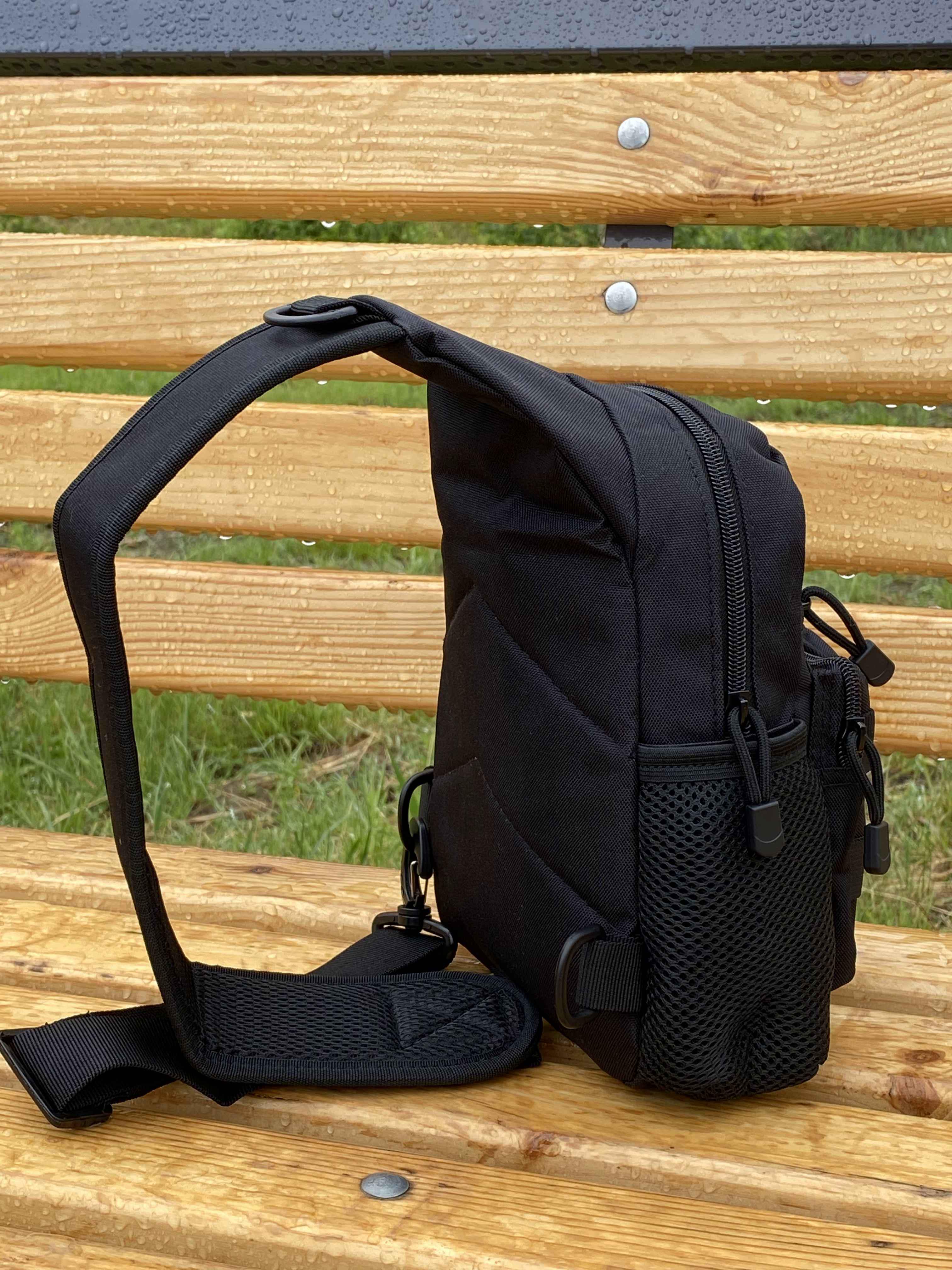 Сумка-рюкзак однолямкова через плече Backpack Чорний (TB-11023) - фото 4