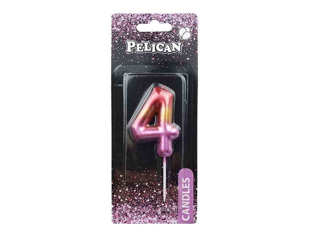 Свеча для торта Pelican 4 6 см Разноцветный (866064)