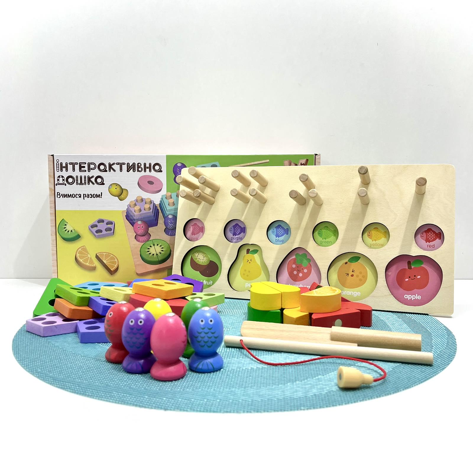 Деревянная доска логическая WToys сортер/геометрические фигуры/фрукты/магнитная игра рыбалка (68379) - фото 10 Деревянная доска логическая WToys сортер/геометрические фигуры/фрукты/магнитная игра рыбалка (68379) - фото 10