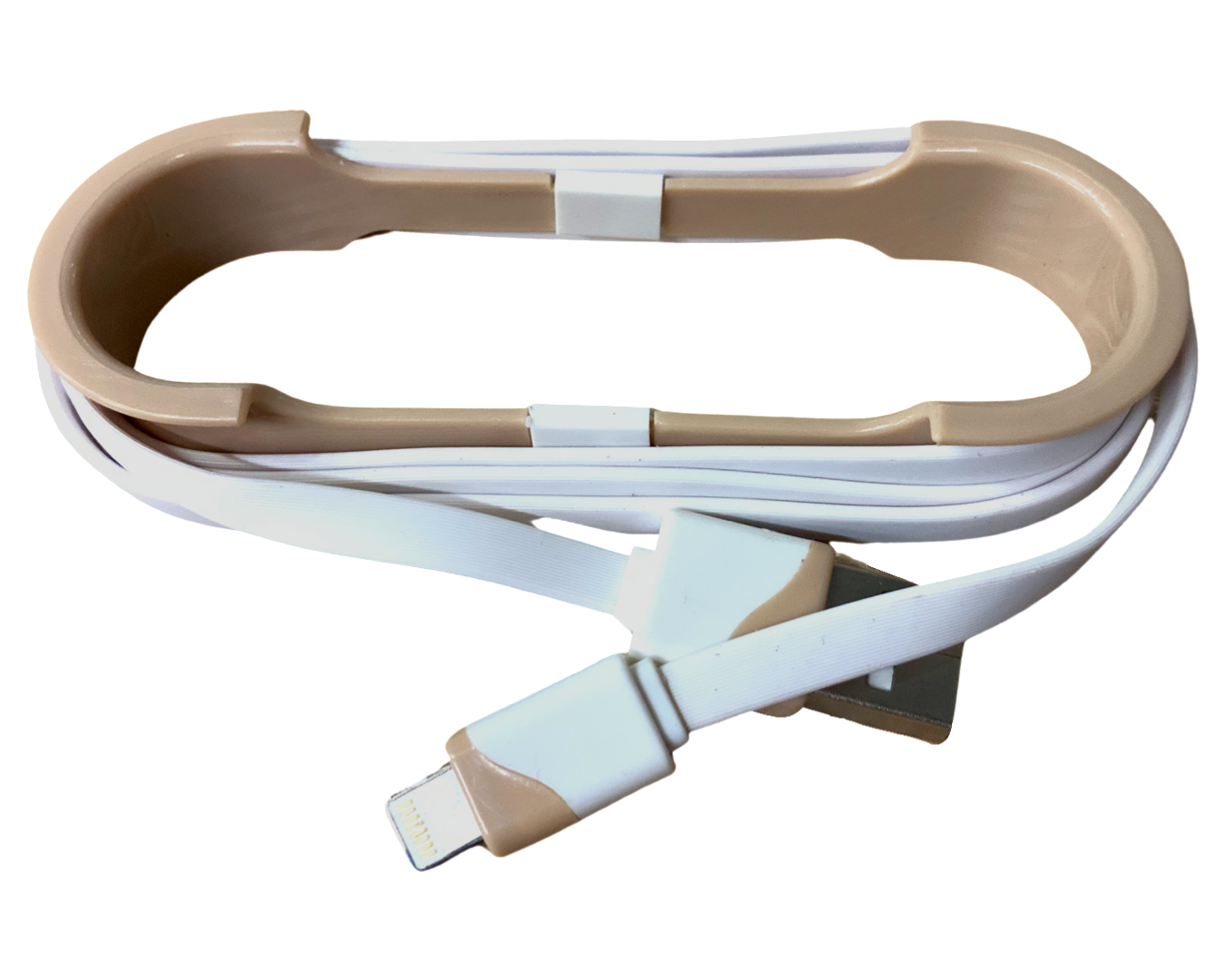 Кабель для зарядки/синхронізації рифлений Lightning/USB 1 м Бежевий