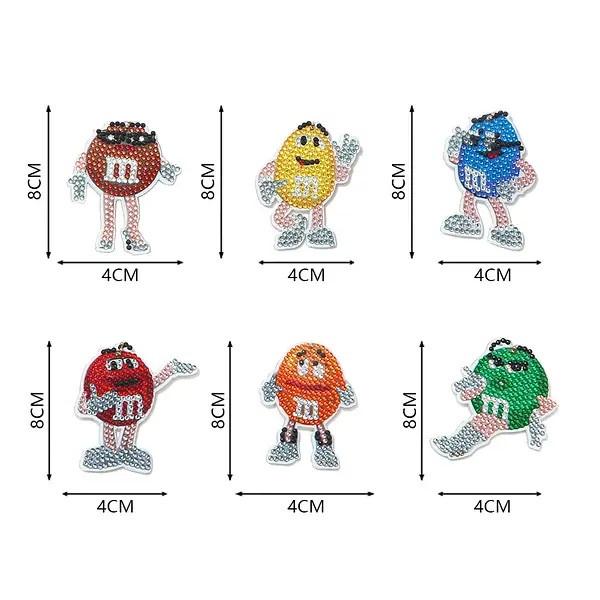 Брелки алмазною мозаїкою M&M's 6 шт. (2053819423) - фото 2 Брелки алмазною мозаїкою M&M's 6 шт. (2053819423) - фото 2