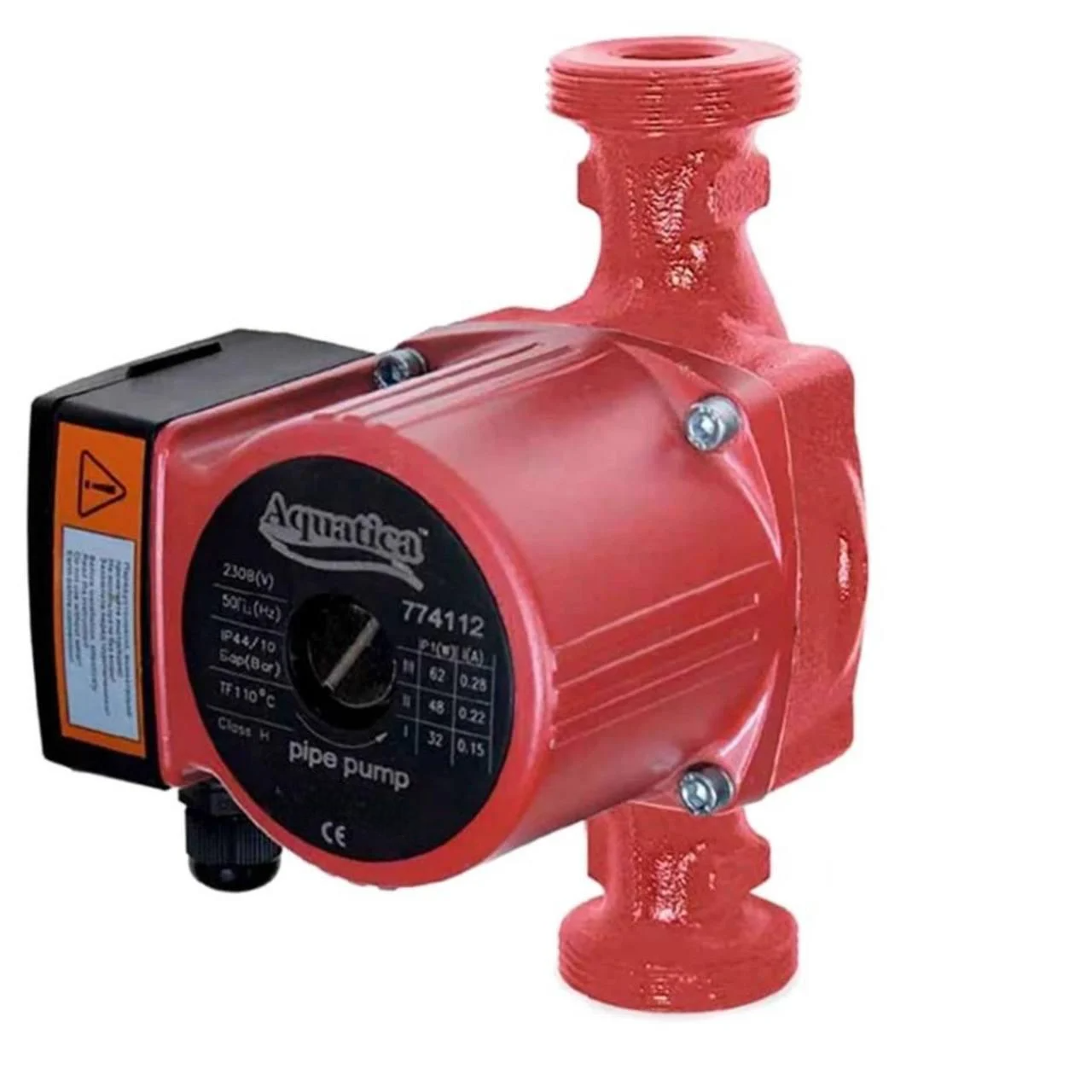 Насос циркуляційний Aquatica 100 Вт H 6 м Q 75 л/хв та гайки 1 1/4″ (774134)