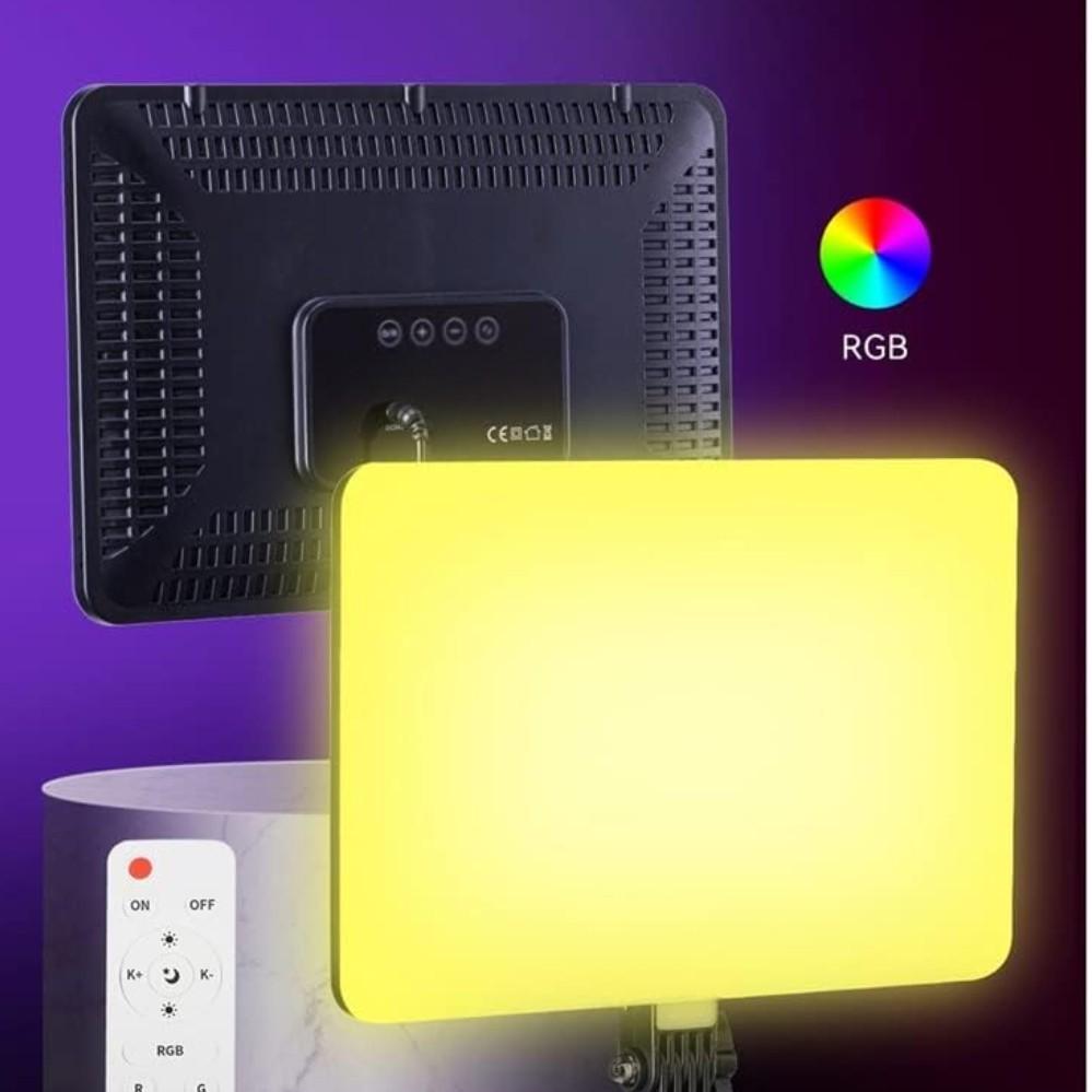 Лампа-видеосвет LED RGB PM-36 светодиодная 352 Lights 3000K-6500K Remote Adapter 36х25 см - фото 2