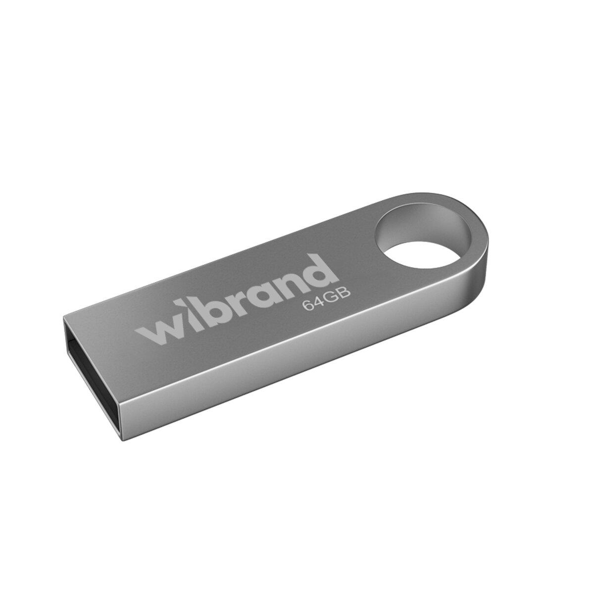 Флешка металлическая моноблок Flash Wibrand WI2.0/PU64U1S USB 2.0 Puma 64Gb Silver (602099)