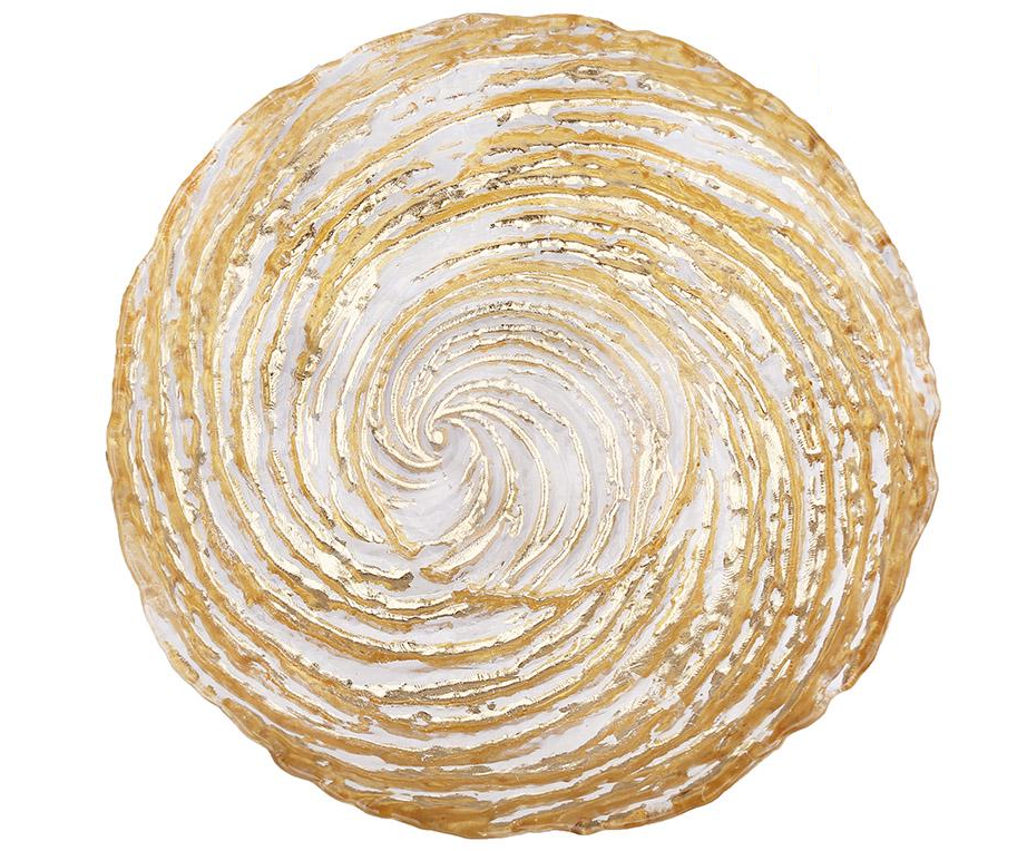 Набор стеклянных салатников 700 мл 6 шт. Прозрачный с золотом (992-187)