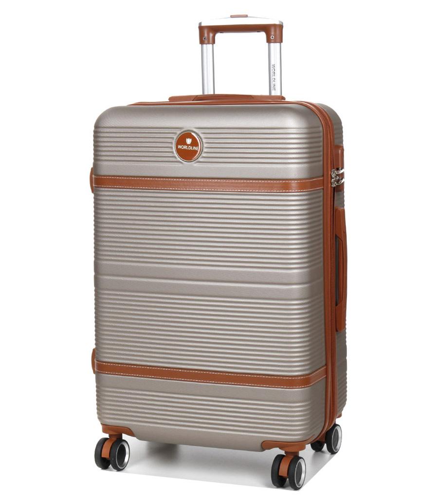 Чемодан средний ABS-пластик AIRTEX Worldline 629 M 67х45х27 см 74 л Шампань