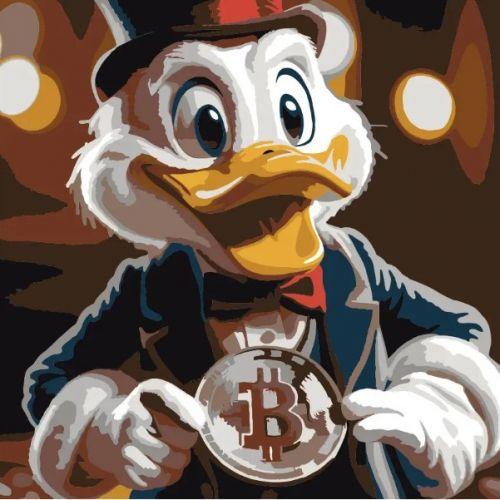Картина по номерам Скрудж и биткоин 30х30 см (2987486249)