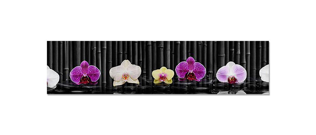 Наклейка виниловая на кухню Zatarga Орхидеи и Черный бамбук 600х2500 мм (1283915602)