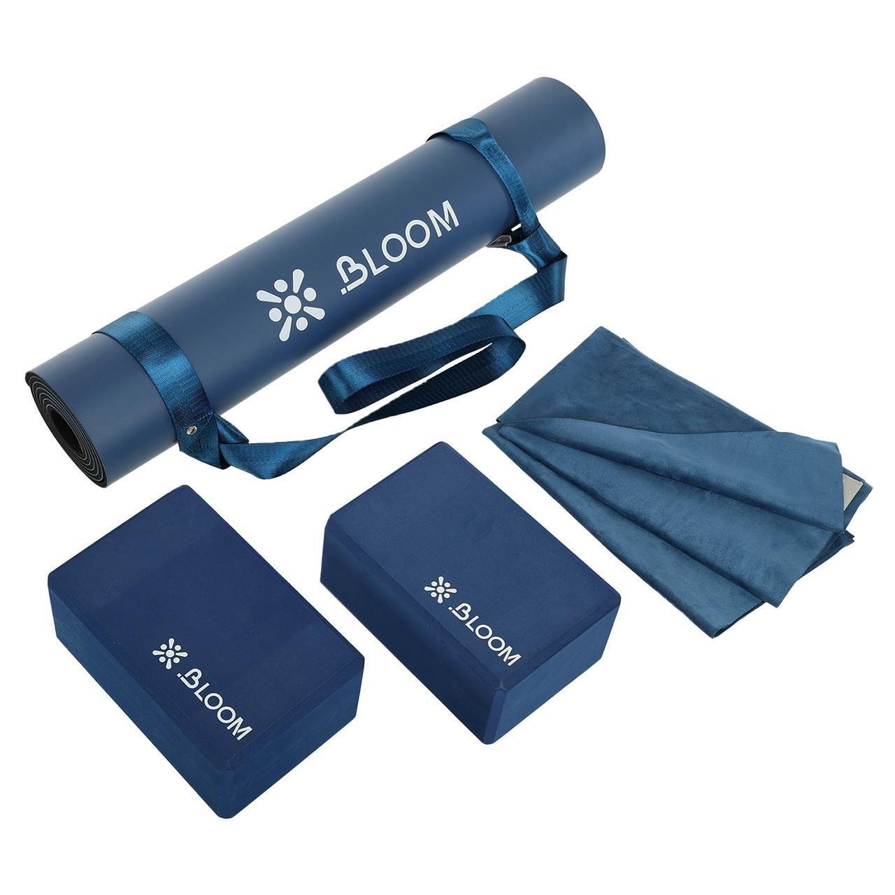 Набор для йоги BLOOM LB7101 4в1 коврик/ремень-стяжка/блок для йоги/полотенце для йоги (2532843934)