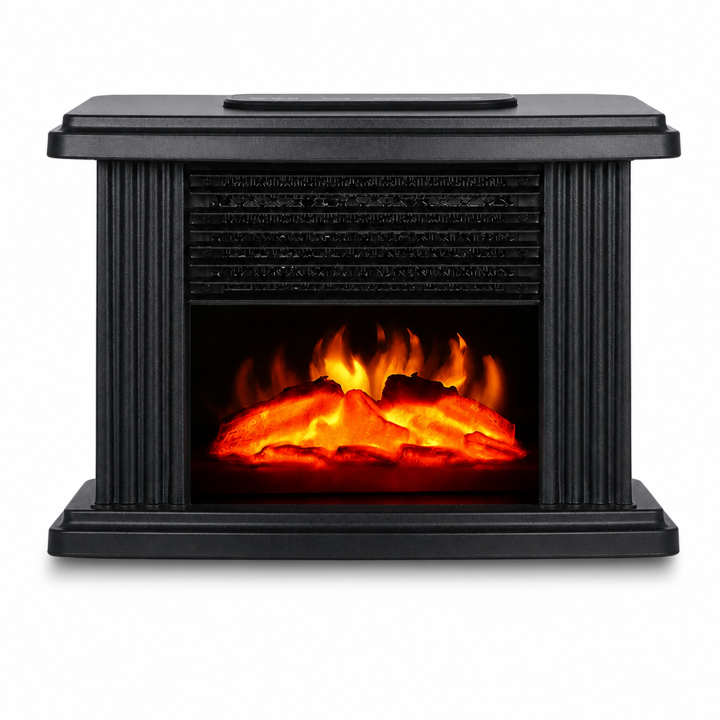 Тепловентилятор настольный Flame Heater 1000 Вт с эффектом пламени и пультом (108805)