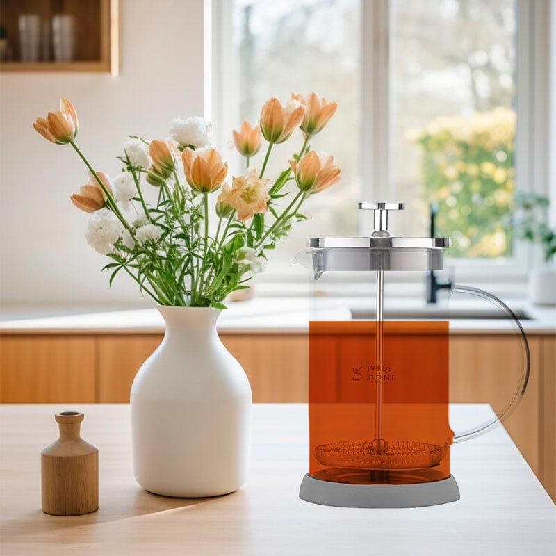 Заварник Well Done WD-8036B френч-пресс стеклянный 600 мл (26202752) - фото 3 Заварник Well Done WD-8036B френч-пресс стеклянный 600 мл (26202752) - фото 3