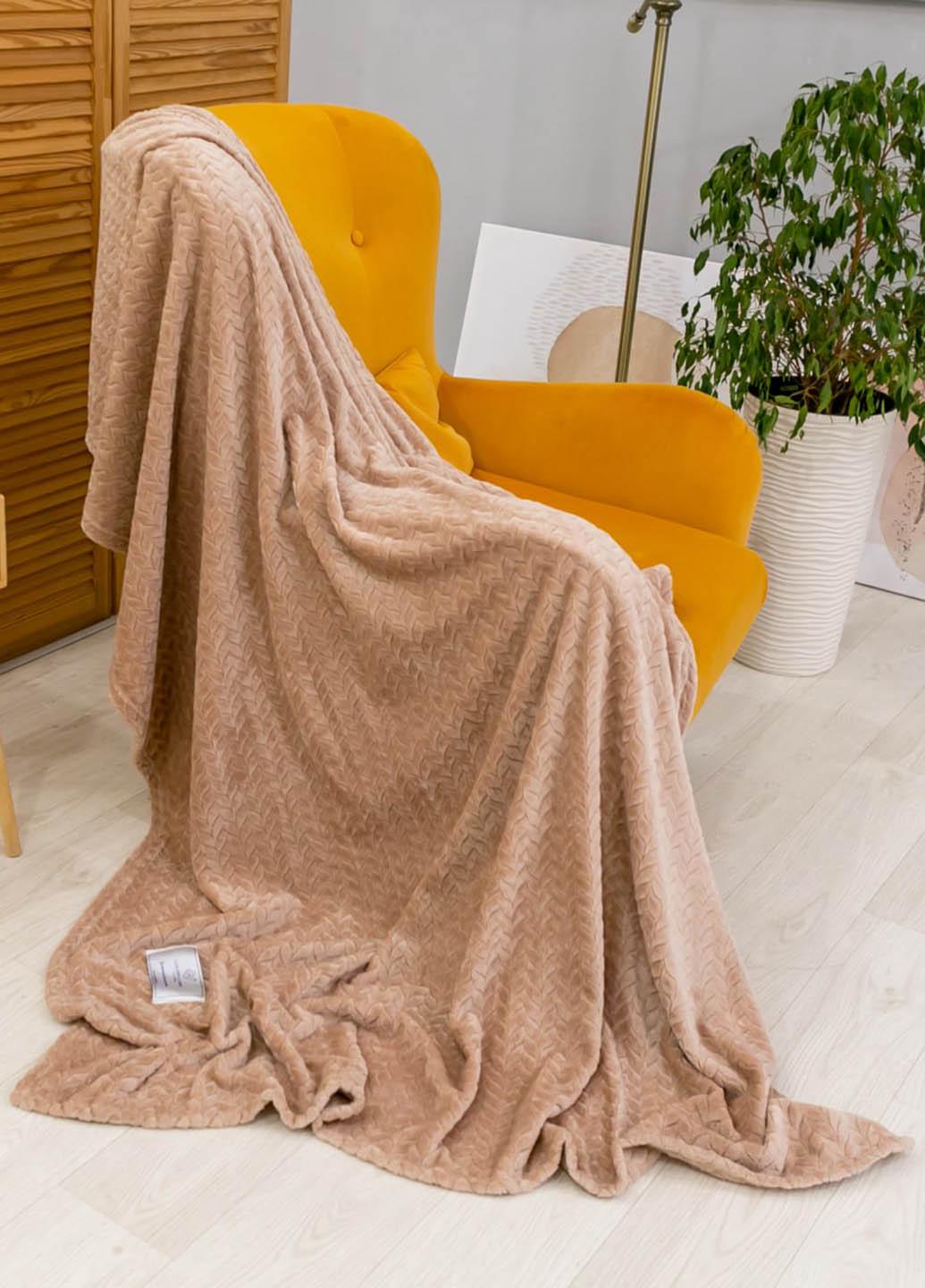 Покрывало велюровое Косичка 150х200 см Пудровый (102815-5)