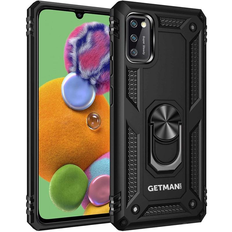 Ударопрочный чехол GETMAN Serge Ring for Magnet для Samsung Galaxy A41 Черный - фото 1