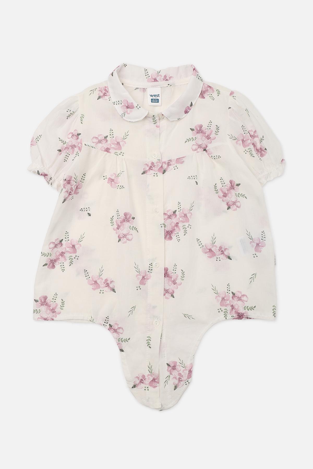 Блуза для девочки ЦБ-00273255 116 см Молочный (SKT001054094)