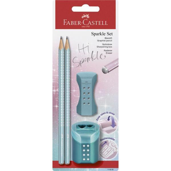 Набор чернографитных карандашей Faber-Castell GRIP SPARKLE COSMIC резинка/точилка 2 шт. (118282) Набор чернографитных карандашей Faber-Castell GRIP SPARKLE COSMIC резинка/точилка 2 шт. (118282)