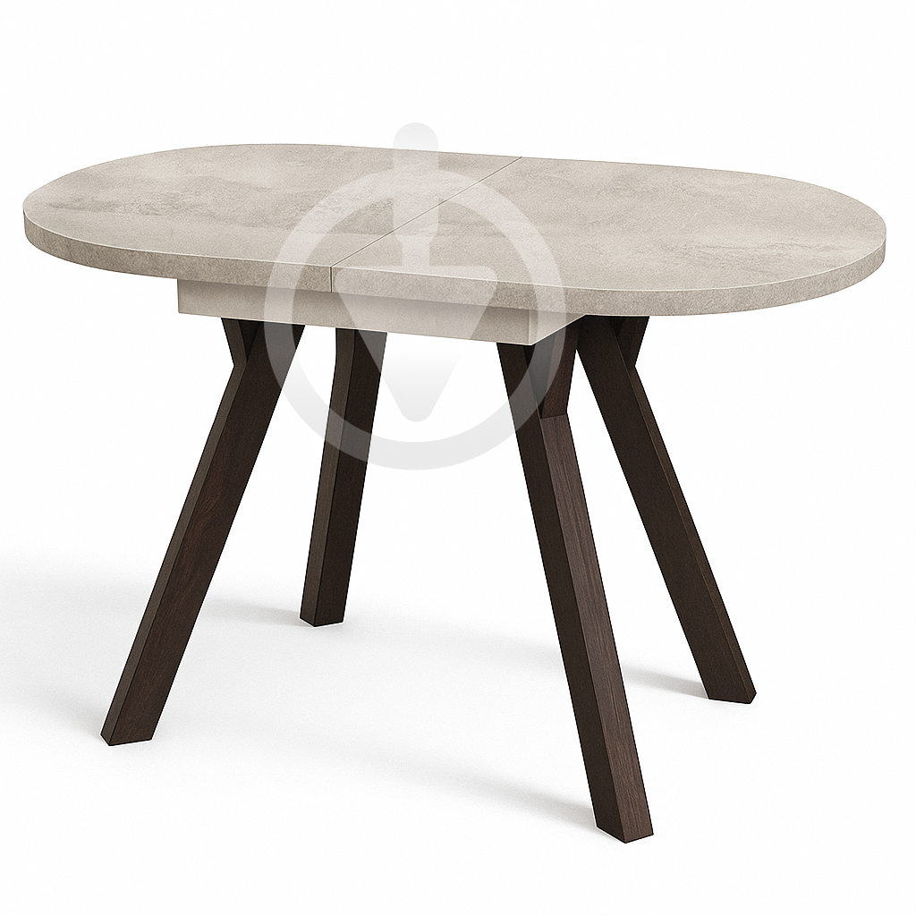 Стол кухонный раскладной MebliRoMax Elips Slide 110х75/150х75 см Loft Индастриал/Черный