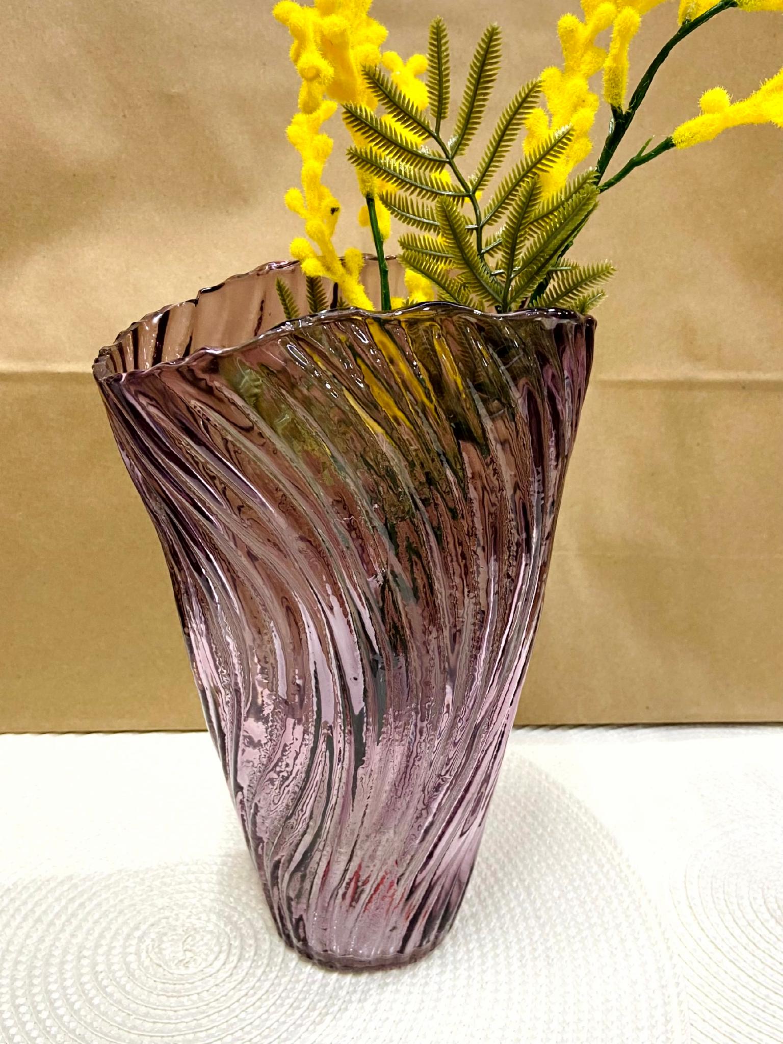 Ваза стеклянная Art d 16 см 25 см Розовый (79606936)