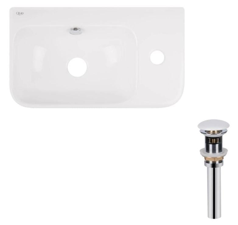 Раковина подвесная прямоугольная правая Qtap Tern 450х250х158 мм с донным клапаном PU02O White (QT17115117RWN47328) Раковина подвесная прямоугольная правая Qtap Tern 450х250х158 мм с донным клапаном PU02O White (QT17115117RWN47328)