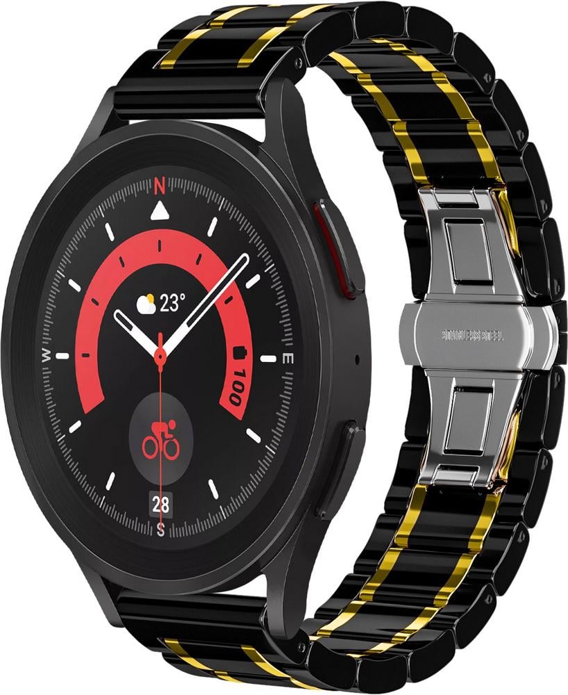 Ремешок керамический Ceramo для Galaxy Watch 5 Pro Black/Gold (29197-02)