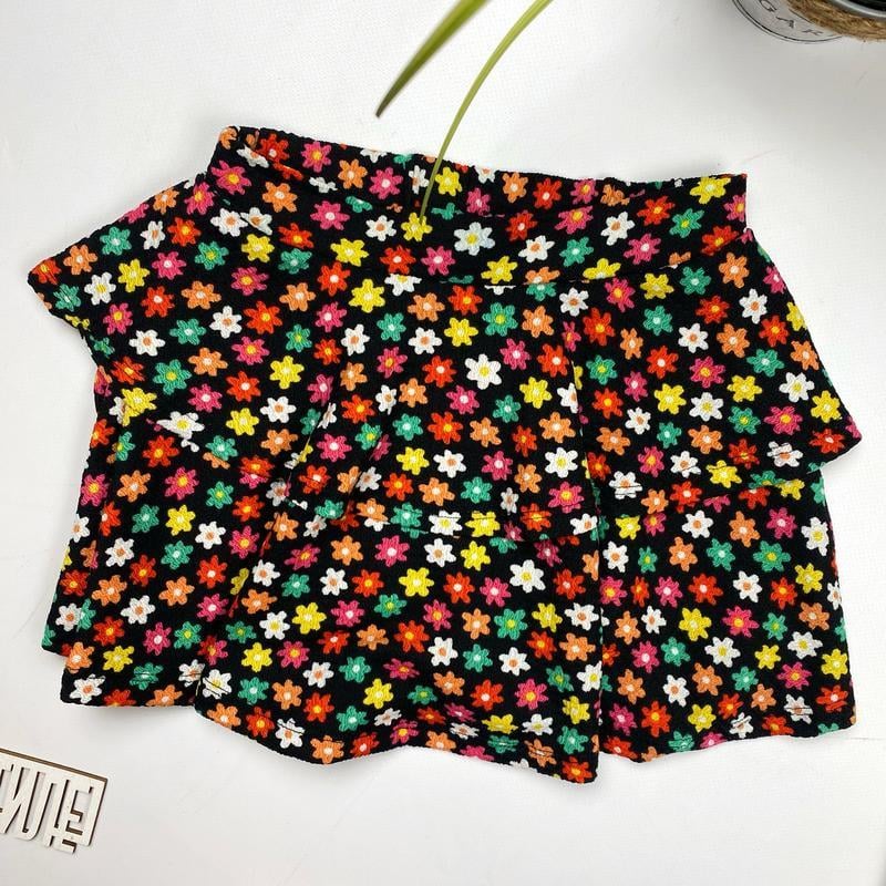 Юбка PRIMARK с цветами 128 см Черный (863523)