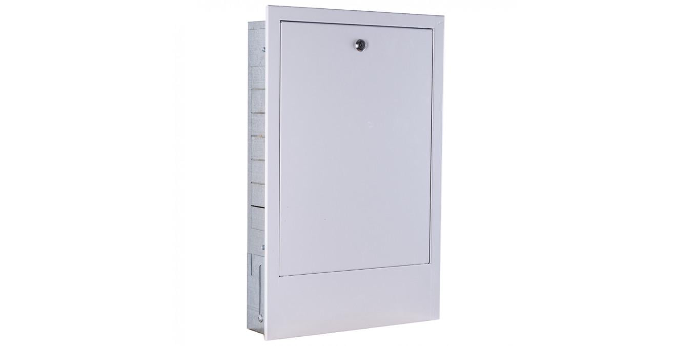 Шкаф коллекторный Галіндустрія ШКВ-00 для внутреннего монтажа стальной с поворотным замком 340x580x110 мм Белый (124-119-000000207)