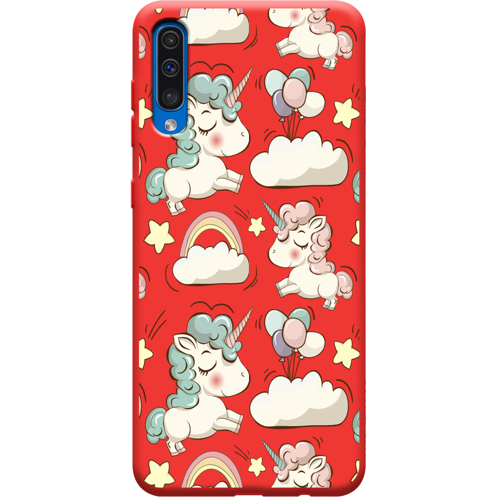 Чехол Boxface Samsung A505 Galaxy A50 Unicorns Красный силикон (36417-cc2-37013)