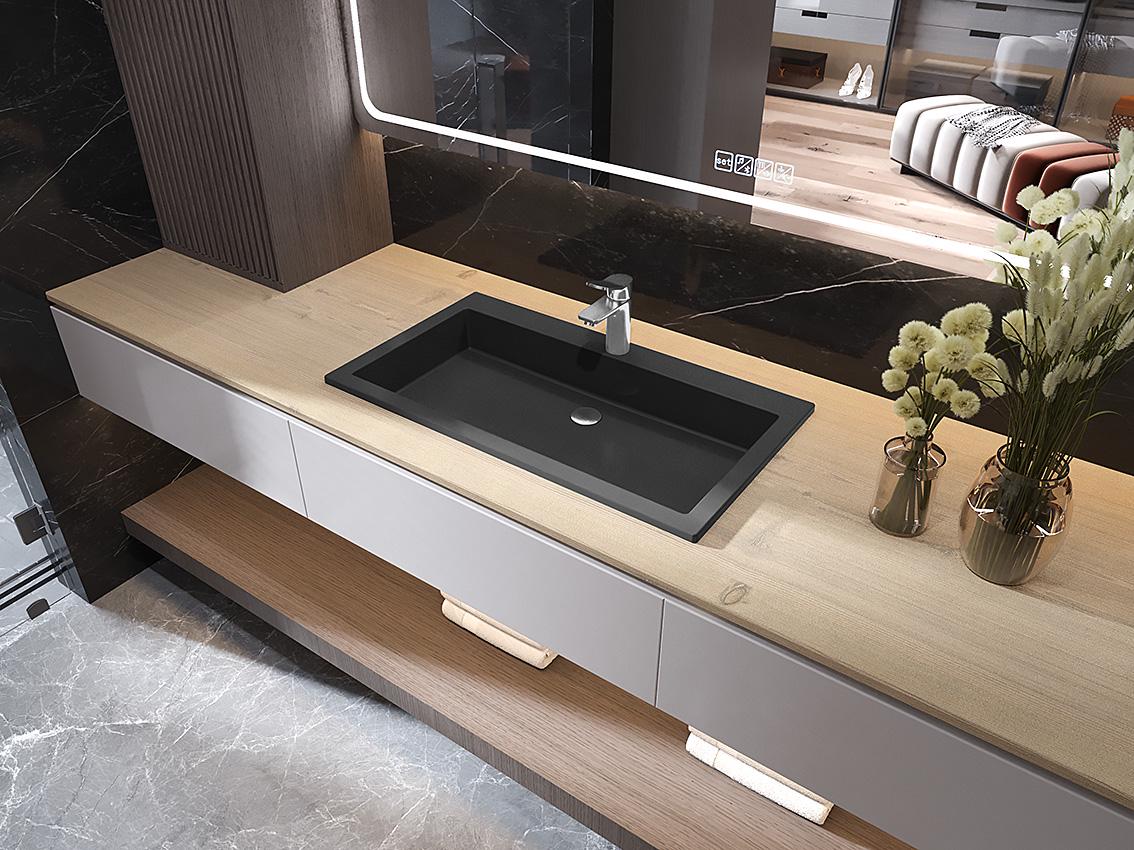 Умивальник накладний Luxor Revolt Low 80 Black (33546185)