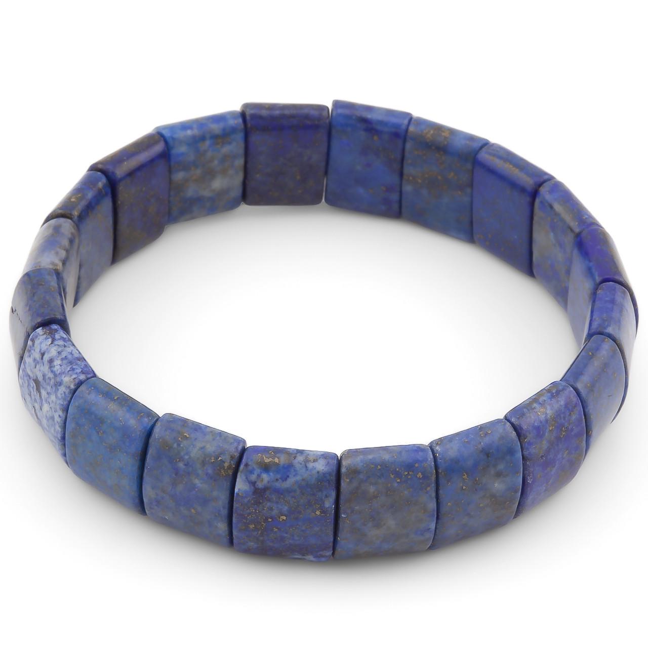 Браслет прямоугольное звено Лазурит 15х10х6 мм 20 см 1 шт. (НК1505б14)