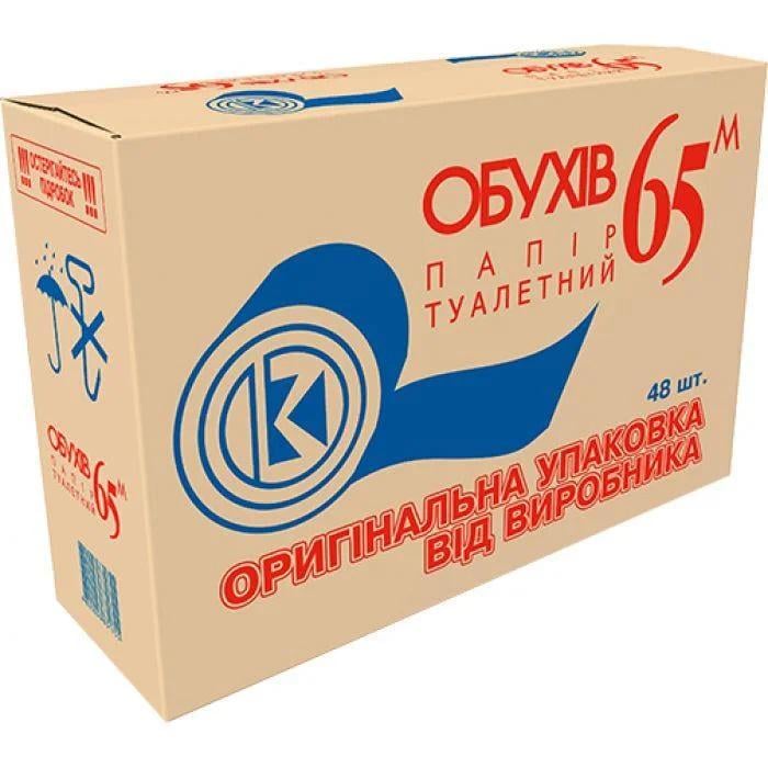 Туалетная бумага Обухов в коробке 65 м 48 шт. Серый (0905)