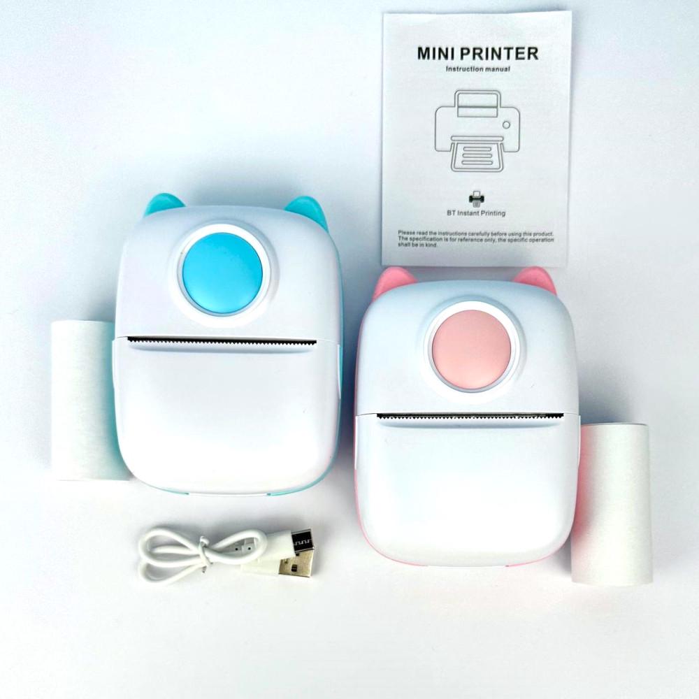 Термопринтер портативный Mini Printer X2 Bluetooth Розовый (202/1) - фото 7