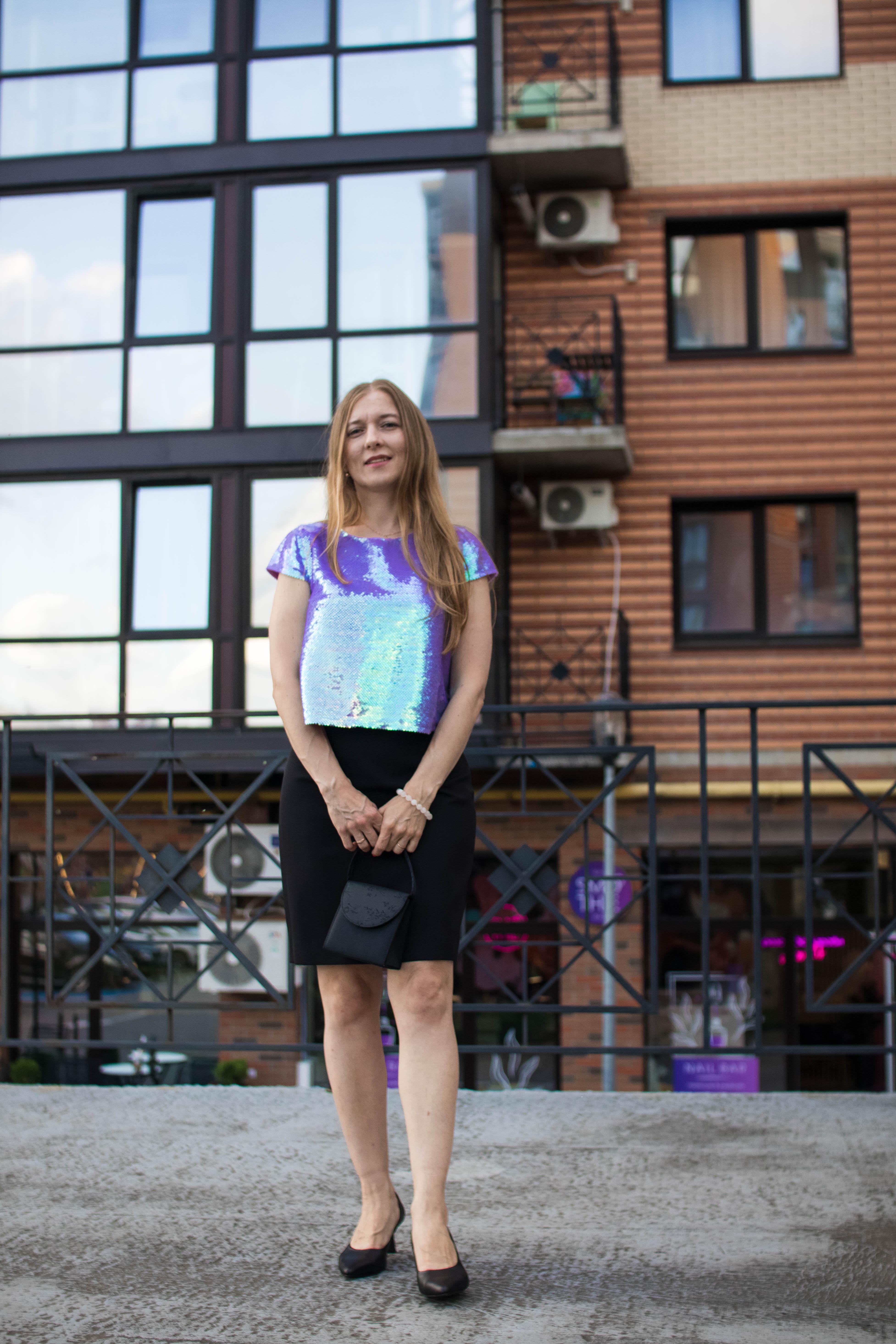 Топ з фіолетовими паєтками Хамелеон (01234567836) - фото 4 Топ з фіолетовими паєтками Хамелеон (01234567836) - фото 4