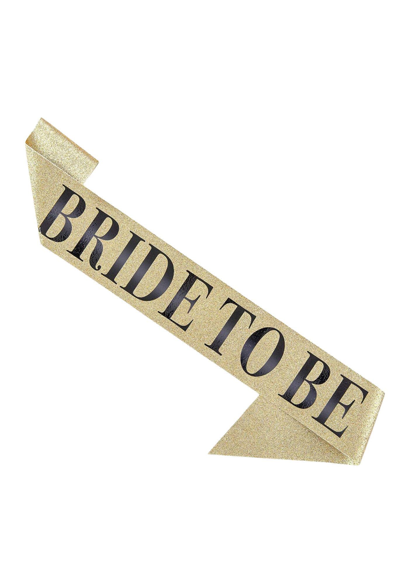 Лента через плечо для невесты ''Bride to Be'' Золотой глитер с черной надписью (70)