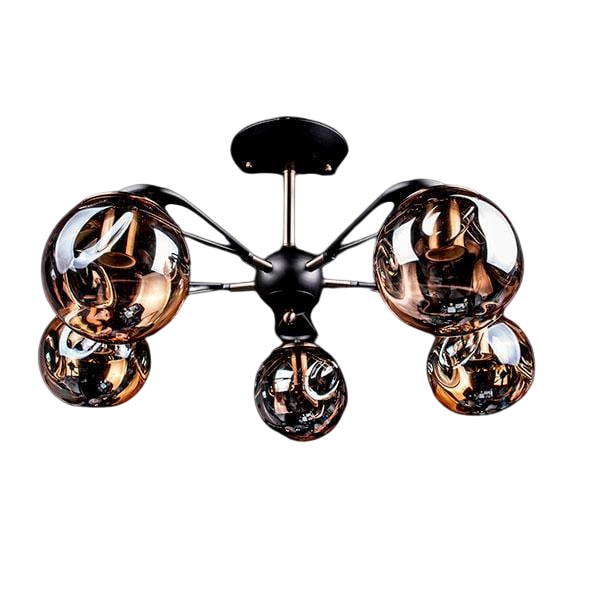 Потолочная люстра Прометей на 5 плафонов черный+антик P5-N3602/5