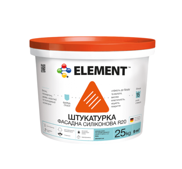 Штукатурка фасадная силиконовая Element R20 25 кг (2088751894)