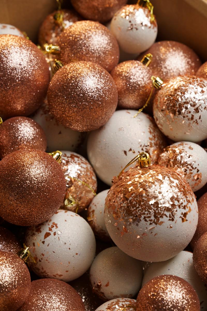 Ялинковий набір куль з блискітками Бите Скло Рожевий/Білий (VYA678119) - фото 3