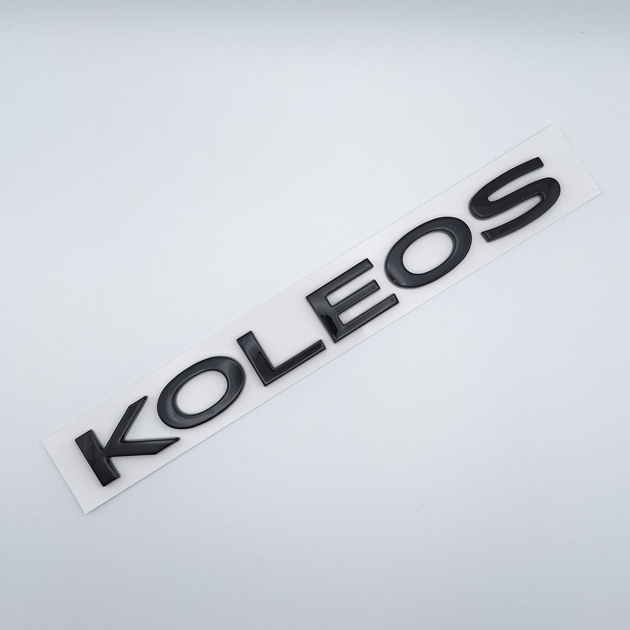 Емблема напис Koleos Renault 19,1х2 см Чорний глянцевий (1978553615)