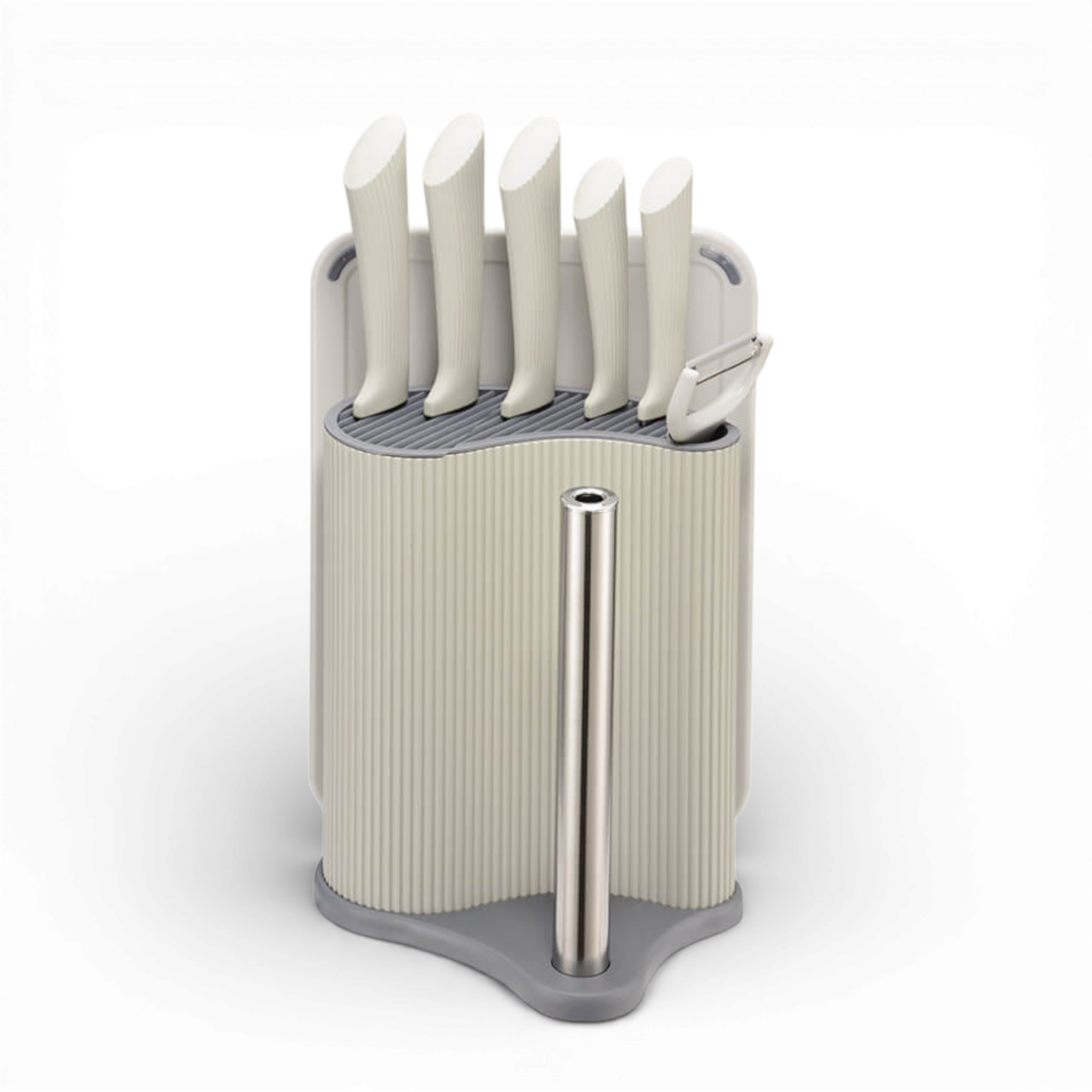 Набор кухонных ножей Maestro MR 1413 с разделочной доской и держателем бумажных полотенец 8 предметов Grey (12664Grey)