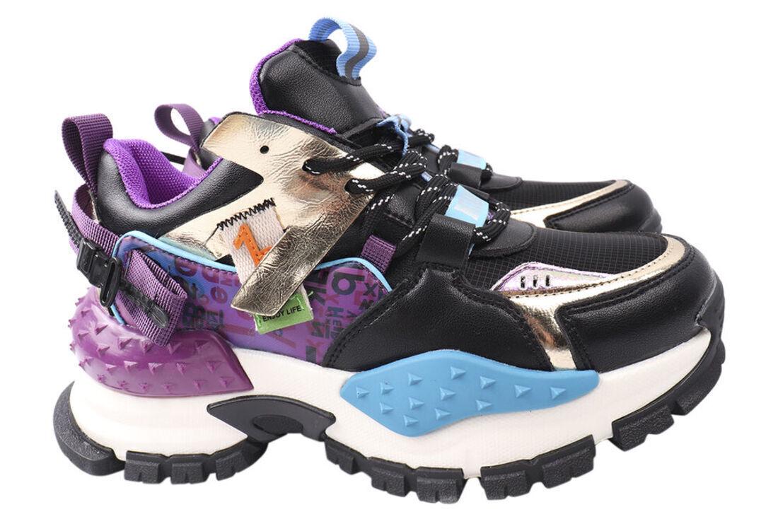 Кроссовки женские Arees из кожи на низком ходу на шнуровке р. 37 Разноцветный (87-21DTS)