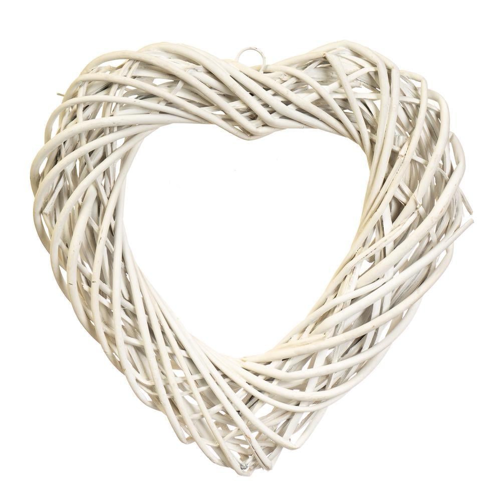 Вінок підвісний з лози Об'ємне серце 29х29 см 3 комплекти (5002-009)