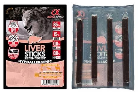 Ласощі для собак Alpha Spirit Dog Sticks Liver беззернові з печінкою стику х30 300 г - фото 2